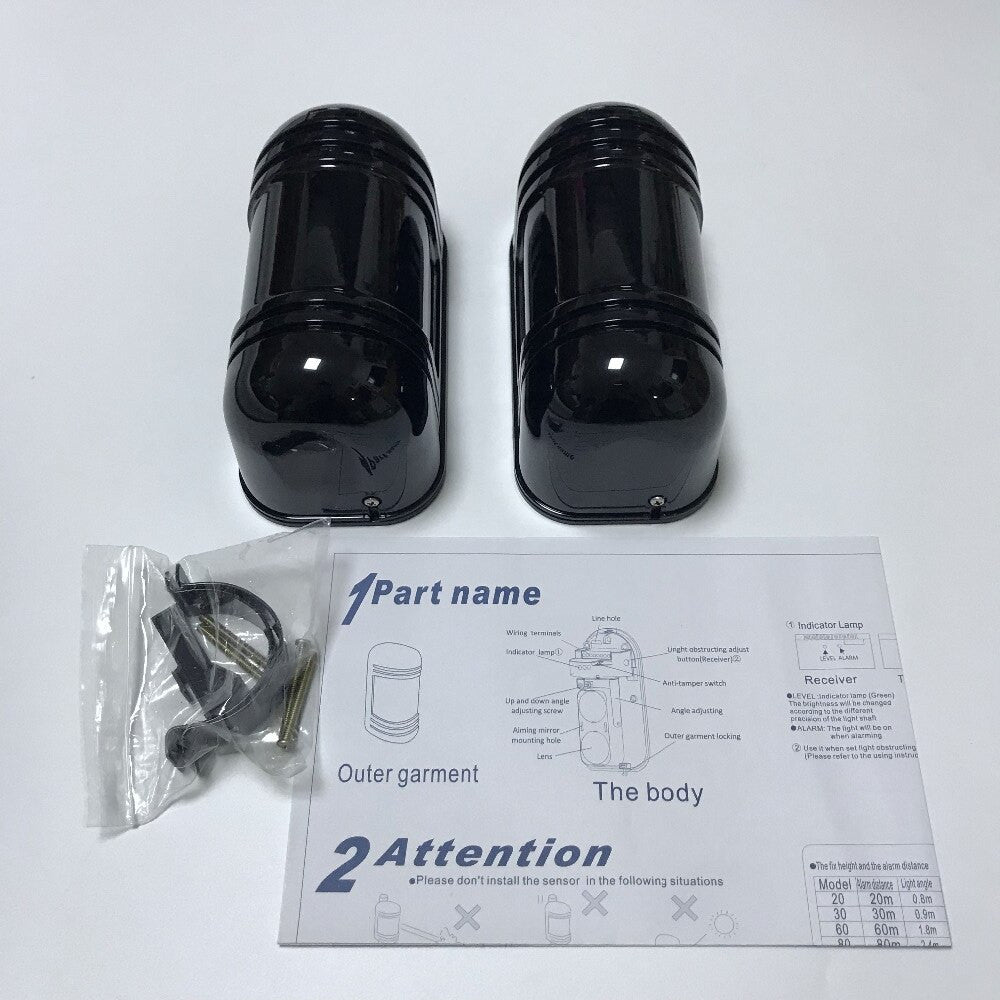 Anti-Rain Infrared Beam Detector Sensor Window Wall Barrier Detector 2 Beam - ABRACHEMAC